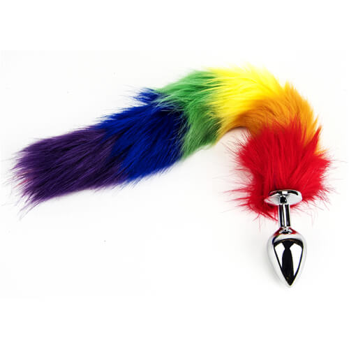 Furry Fantasy Rainbow Tail Butt Plug - intimi