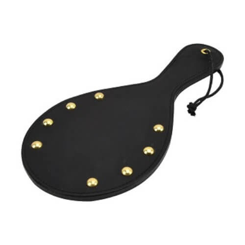 Bound Noir Nubuck Leather Paddle with Brass Stud Detail BDSM-väline | intimi.fi