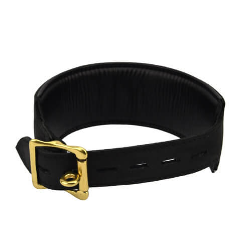 Bound Noir Nubuck Leather Collar with O Ring - intimi