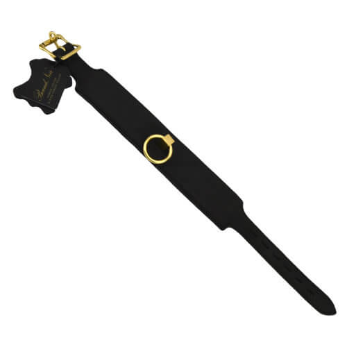 Bound Noir Nubuck Leather Collar with O Ring - intimi