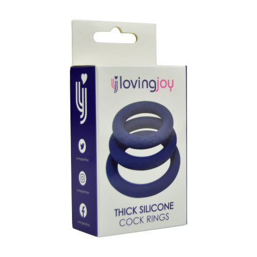 Loving Joy Thick Silicone Cock Rings 3 Pack penisrengas