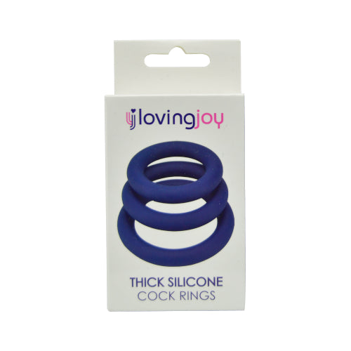 Loving Joy Thick Silicone Cock Rings 3 Pack penisrengas