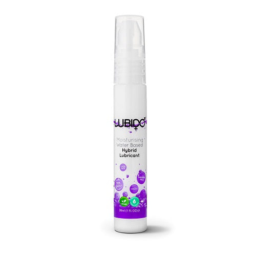 Lubido Hybrid Moisturising Lubricant 30ml bottle with a clear label on a white background.