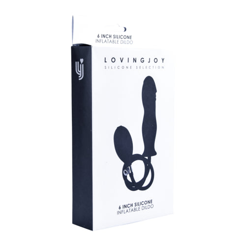 Loving Joy 6-inch silicone inflatable dildo with a realistic design, flexible and smooth for comfortable use.