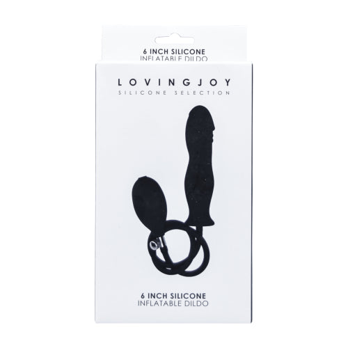 Loving Joy 6-inch silicone inflatable dildo with realistic design, flexible and smooth for versatile pleasure use.