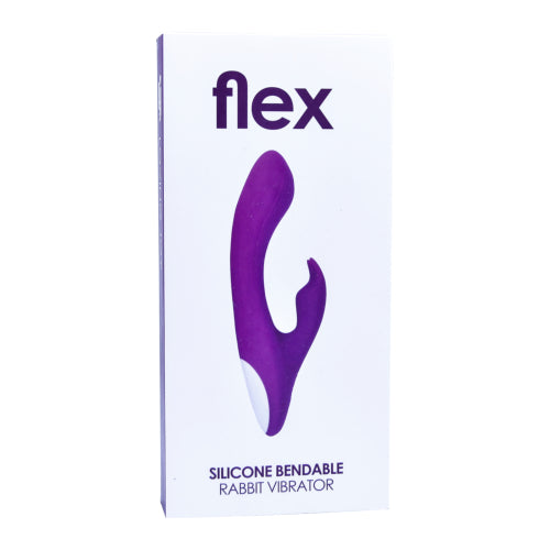 Loving Joy FLEX silicone bendable rabbit vibrator with dual stimulation, featuring a flexible design and smooth surface for pleasure.