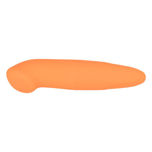 Loving Joy Mini G-Spot Vibrator in orange with curved shape and textured surface, designed for targeted G-spot stimulation.