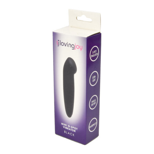 Loving Joy Mini G-Spot Vibrator in black, compact personal massager designed for G-spot stimulation.