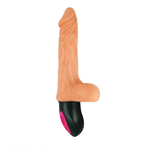 Realistic Warming 6.5 inch Vibrating Dildo with Balls Flesh - intimi