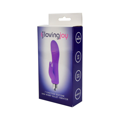 Loving Joy 7 Function Silicone Mini Rabbit Bullet Vibrator - intimi