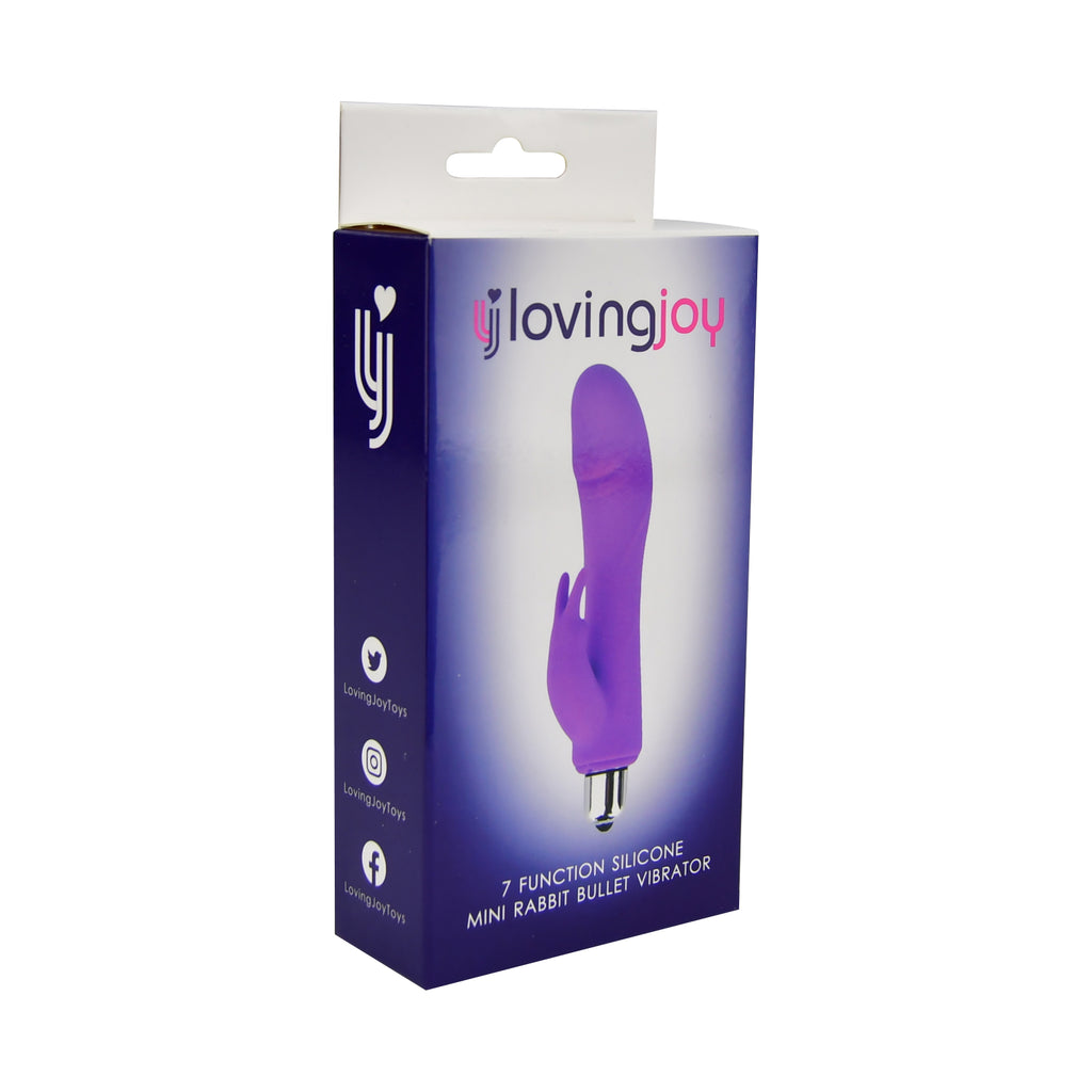 Loving Joy 7 Function Silicone Mini Rabbit Bullet Vibrator - intimi