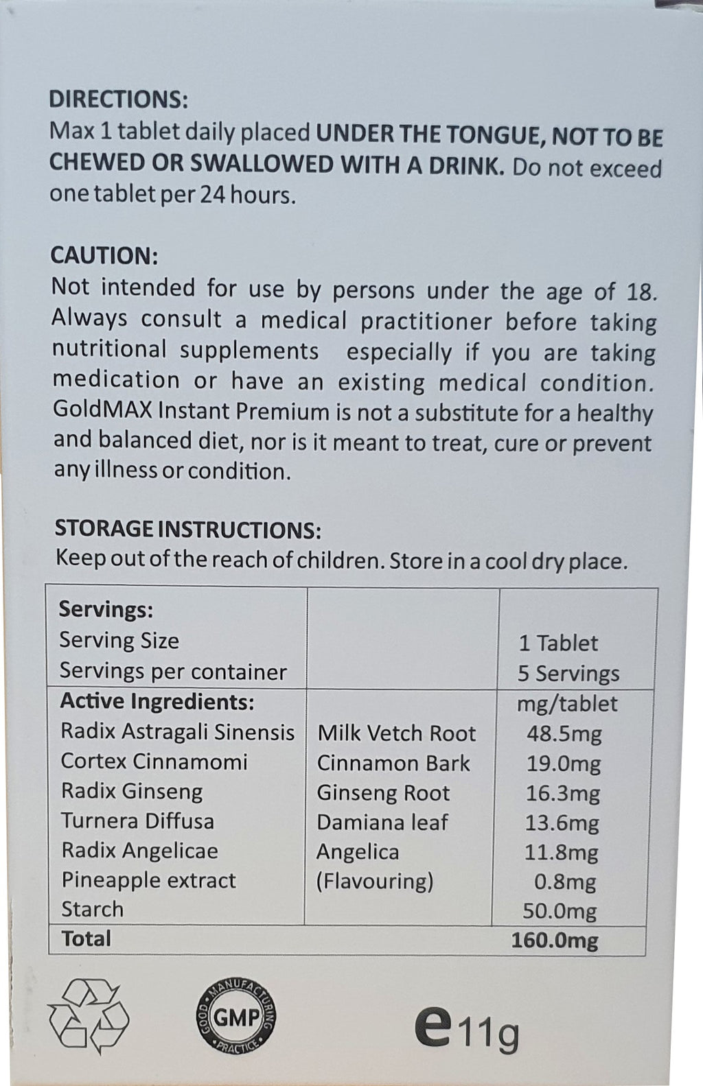 GoldMAX Instant Premium x5 Capsules in packaging, designed as sexual enhancers for improved performance and vitality.