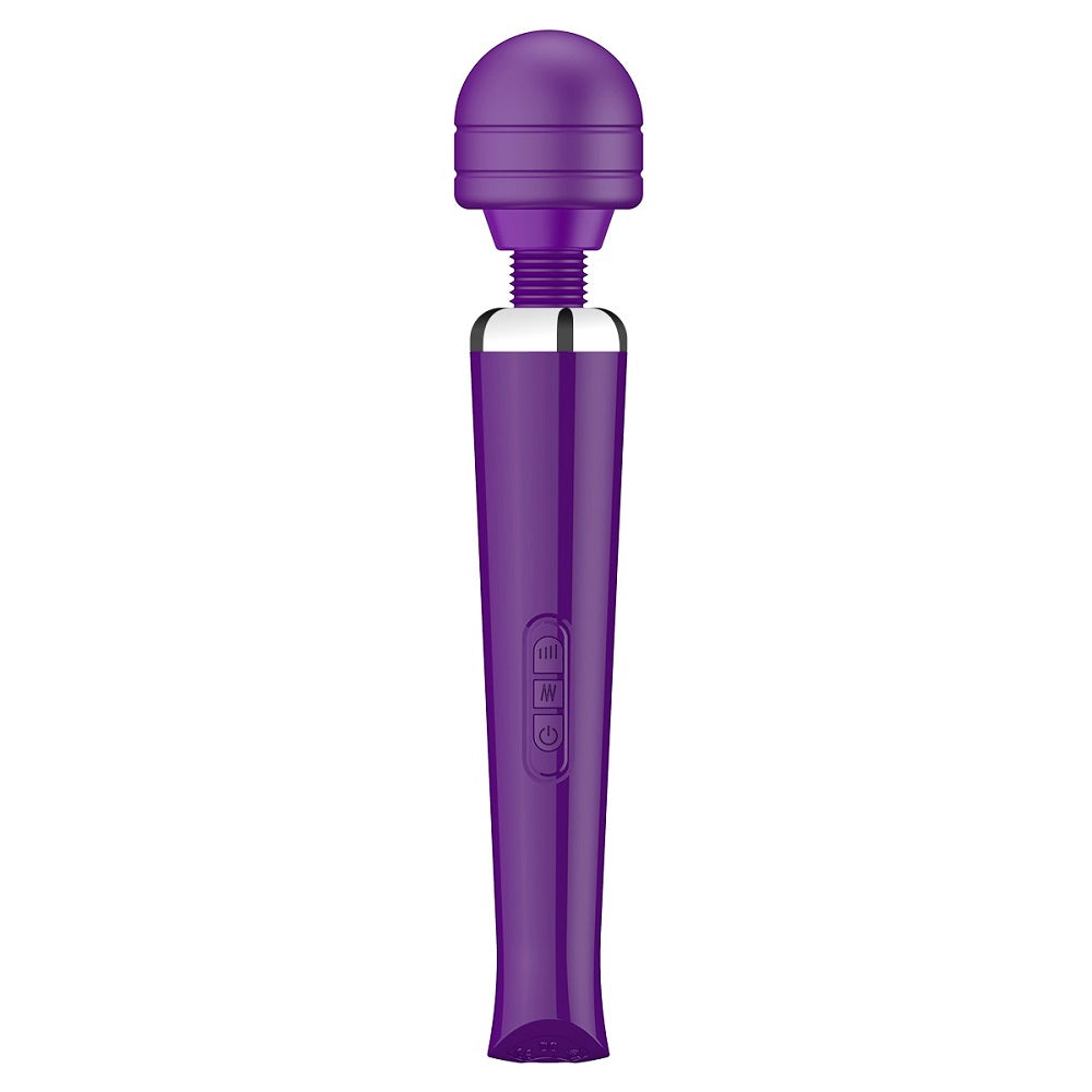 Purple Loving Joy rechargeable magic wand vibrator with a sleek design and soft silicone head, perfect for targeted stimulation.