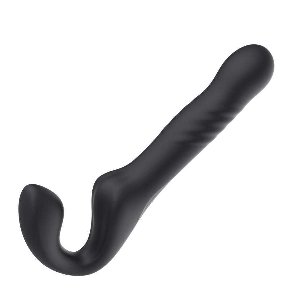 MINA Surge remote thrusting and vibrating strapless strap-on, with adjustable harness and sleek design for enhanced pleasure.
