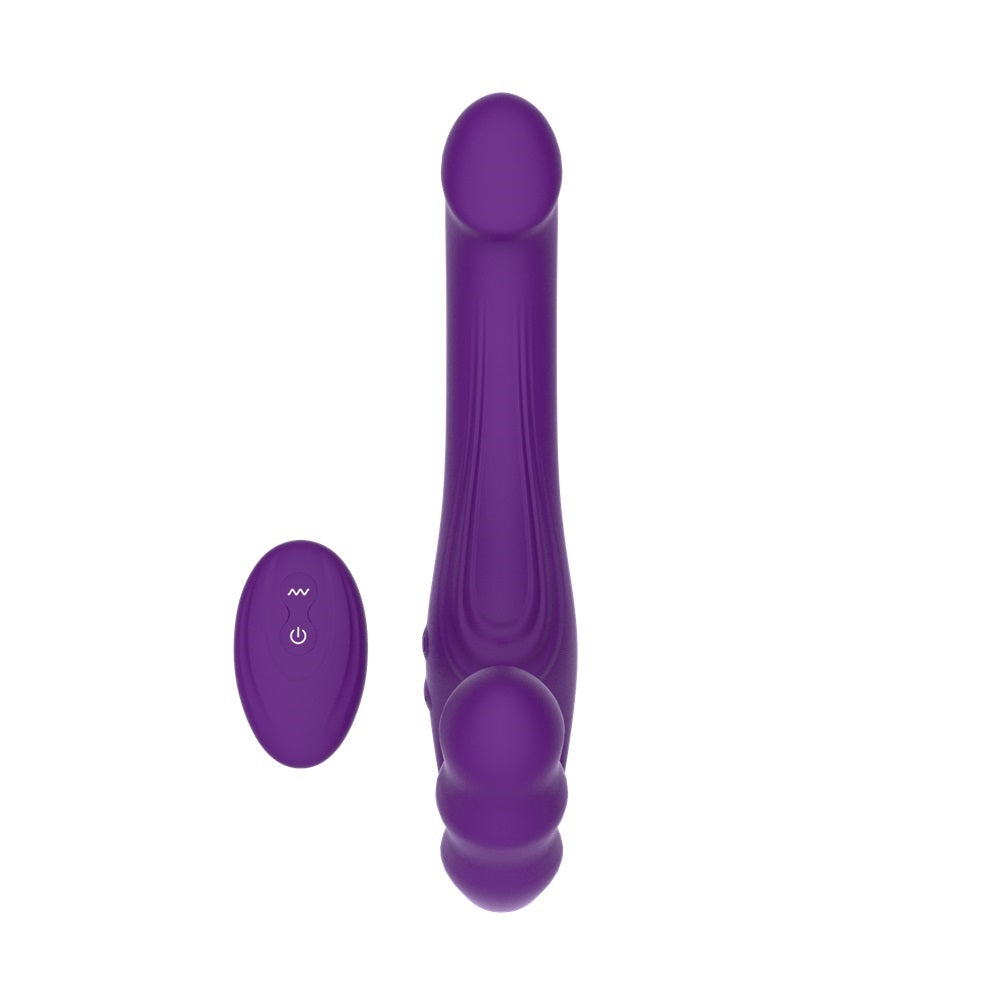 Mina Echo strapless vibrating strap-on in sleek design, featuring remote control for enhanced pleasure and versatility.
