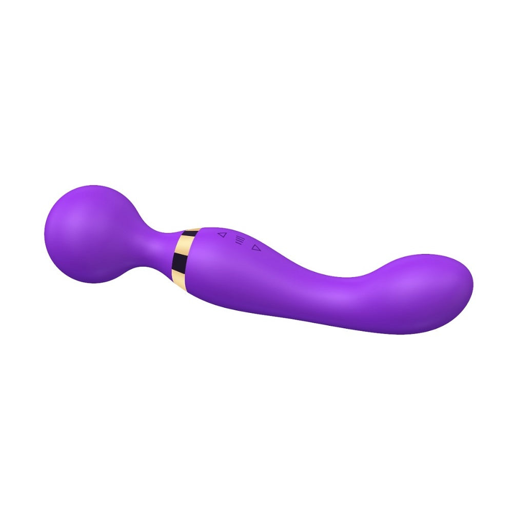 Loving Joy dual-ended wand vibrator with smooth silicone surfaces and flexible design, suitable for versatile pleasure stimulation.