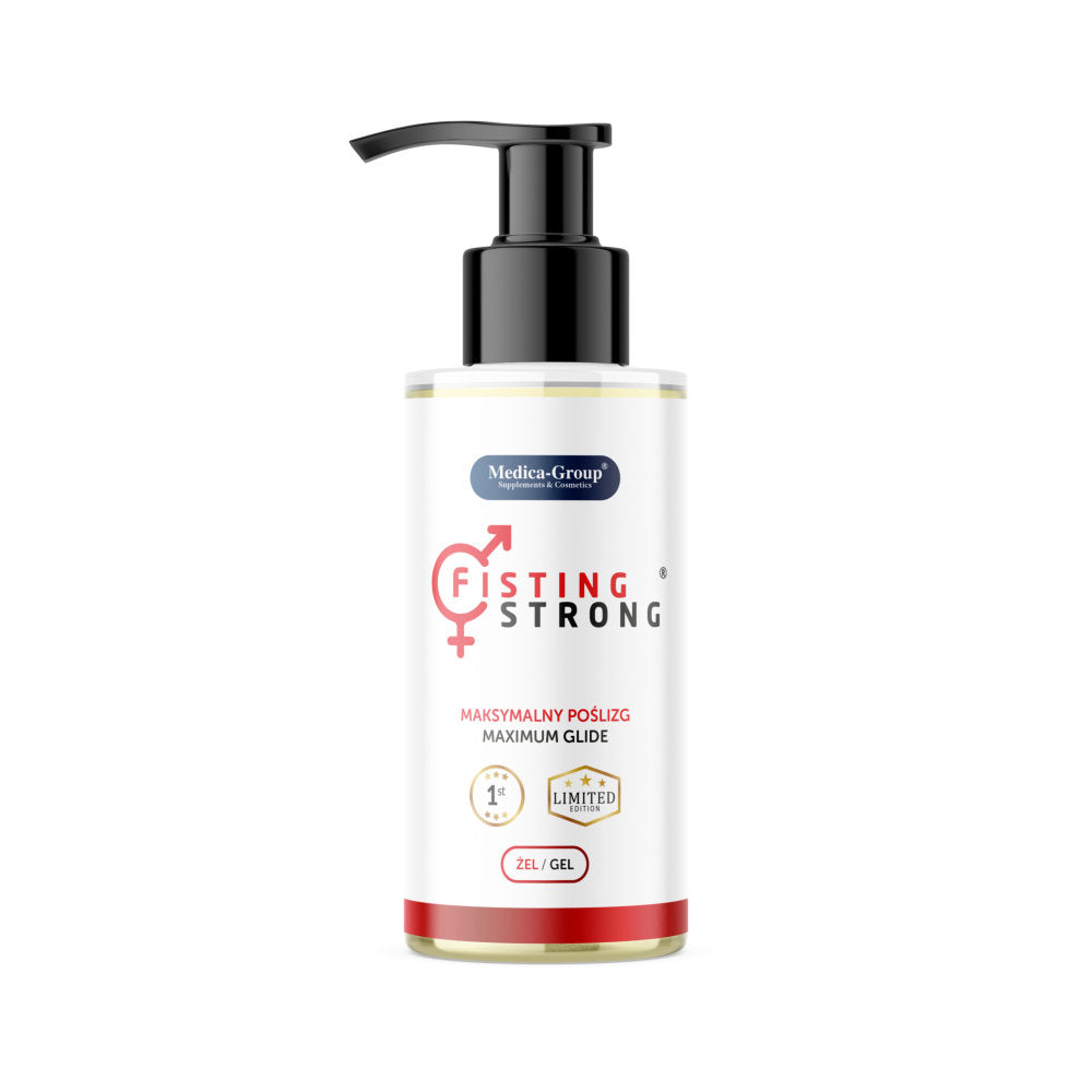 Medica Group Fisting Gel Strong 150ml bottle, a sexual enhancer product with clear labeling on the packaging.