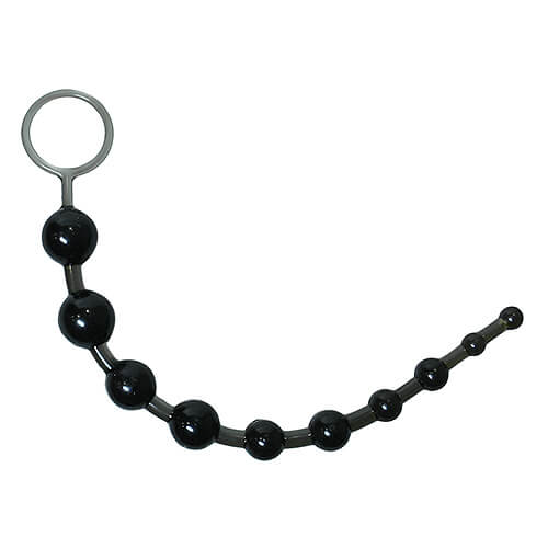 Black Loving Joy Anal Love Beads, flexible anal beads designed for pleasurable insertion and removal.