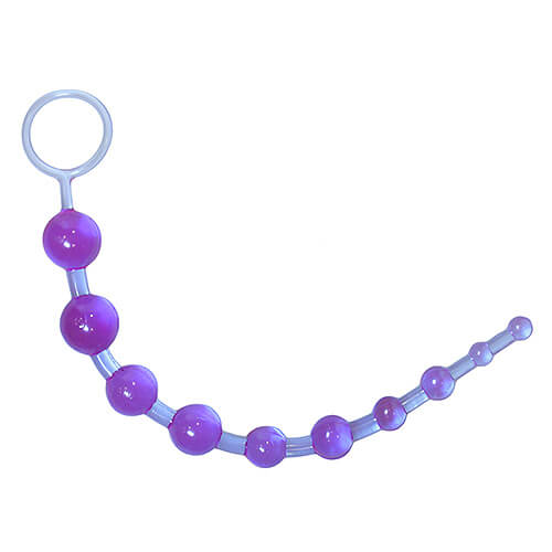Purple Loving Joy Anal Love Beads, smooth silicone anal beads with a flexible design for comfortable use.