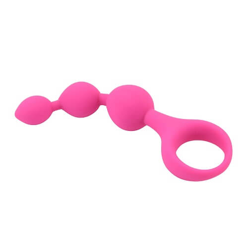 Pink Loving Joy Triple Ripple Anal Beads set with three graduated silicone beads, designed for comfort and pleasure.