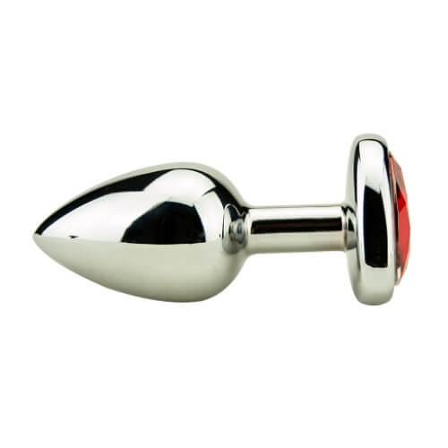 Silver heart-shaped butt plug by Precious Metals, showcasing a smooth design and elegant finish.