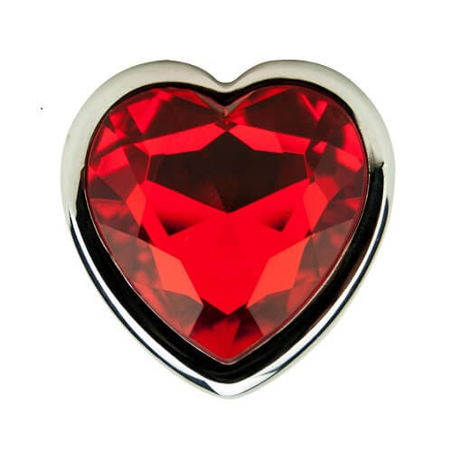 Silver heart-shaped butt plug by Precious Metals, showcasing its smooth design and elegant finish for intimate use.