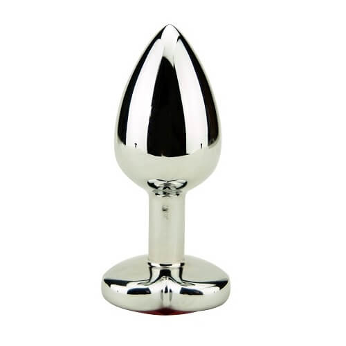 Silver heart-shaped butt plug by Precious Metals, featuring a smooth finish and elegant design for intimate pleasure.