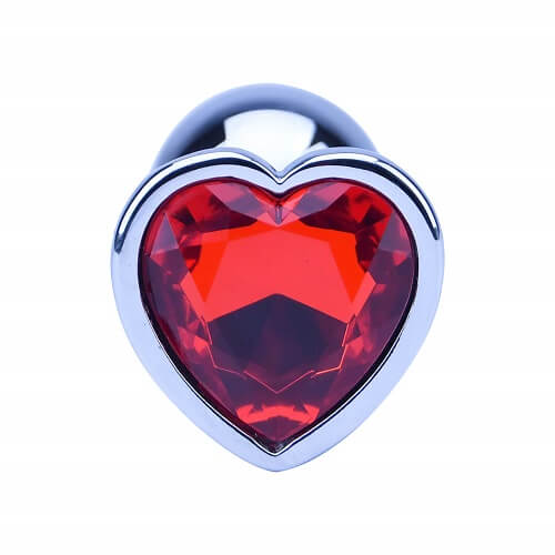 Silver heart-shaped butt plug from Precious Metals, showcasing a sleek design and smooth finish.